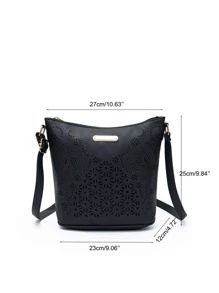 镂空设计流浪包，送给妈妈的母亲节礼物 - 黑色 - 查看 4