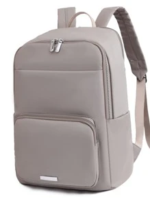 Minimalist Functional Backpack School Bag For Graduate, Teen Girls, Freshman, Sophomore, Junior & Senior In College, University & High School, Perfect For Outdoors ,Travel & Back To School - Grey - View 1