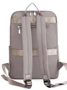 Minimalist Functional Backpack School Bag For Graduate, Teen Girls, Freshman, Sophomore, Junior & Senior In College, University & High School, Perfect For Outdoors ,Travel & Back To School - Grey - View 2