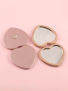 Bee Decor Heart Shaped Makeup Mirror - Burgundy - View 2