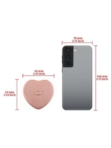 Bee Decor Heart Shaped Makeup Mirror - Burgundy - View 3