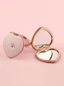 Bee Decor Heart Shaped Makeup Mirror - Burgundy - View 4