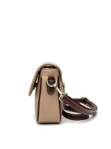 Two Tone Flap Crossbody Bag - Khaki - View 2