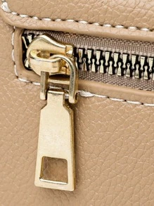 Two Tone Flap Crossbody Bag - Khaki - View 7