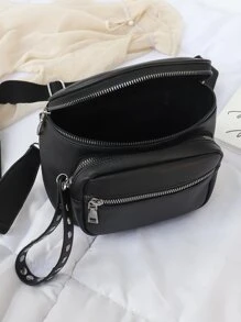 Minimalist Crossbody Bag - Black - View 7
