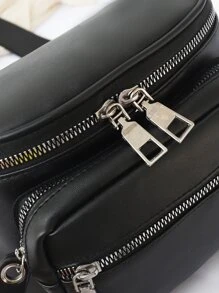Minimalist Crossbody Bag - Black - View 8