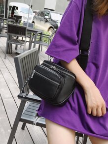 Minimalist Crossbody Bag - Black - View 9