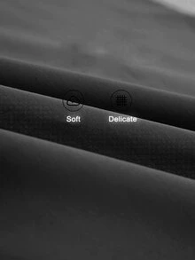 1pc Solid Pillowcase Without Filler - Black - View 3