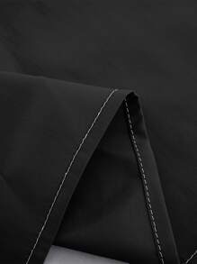 1pc Solid Pillowcase Without Filler - Black - View 5