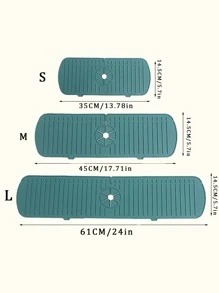 1 pieza Alfombrilla de silicona para grifo y protector contra salpicaduras, (diseño mejorado) manija del grifo bandeja colectora de goteo de agua y protector contra salpicaduras, accesorio para fregadero de protección de cocina - Verde - Ver 2