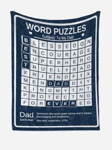 1pc Letter Graphic Blanket - Multicolor - View 3