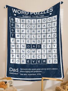 1pc Letter Graphic Blanket - Multicolor - View 4