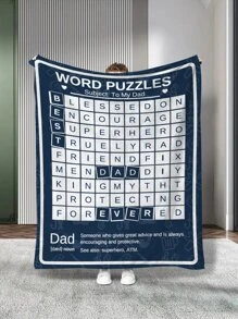 1pc Letter Graphic Blanket - Multicolor - View 7