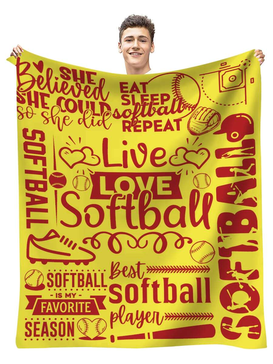 1 Bóng Mềm Chủ Đề Khẩu Hiệu Đồ Họa Chăn, Hiện Đại Flannelette Khẩu Hiệu Đồ Họa Chăn Quà Tặng Cho Người Bạn - Nhiều màu - Xem 1