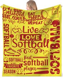 1 Bóng Mềm Chủ Đề Khẩu Hiệu Đồ Họa Chăn, Hiện Đại Flannelette Khẩu Hiệu Đồ Họa Chăn Quà Tặng Cho Người Bạn - Nhiều màu - Xem 4