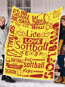 1 Bóng Mềm Chủ Đề Khẩu Hiệu Đồ Họa Chăn, Hiện Đại Flannelette Khẩu Hiệu Đồ Họa Chăn Quà Tặng Cho Người Bạn - Nhiều màu - Xem 7