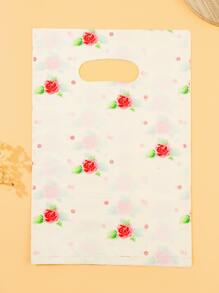 10 piezas Bolsa de regalo con patrón de flor - Multicolor - Ver 3