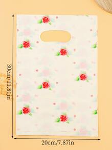 10 piezas Bolsa de regalo con patrón de flor - Multicolor - Ver 4