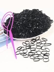 1000 chiếc cà vạt buộc tóc dùng một lần cho bé gái mới biết đi - màu đen - Xem 1