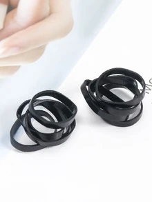 1000 chiếc cà vạt buộc tóc dùng một lần cho bé gái mới biết đi - màu đen - Xem 3