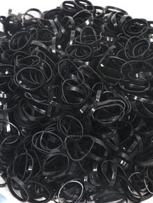 1000 chiếc cà vạt buộc tóc dùng một lần cho bé gái mới biết đi - màu đen - Xem 4