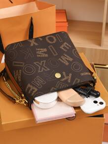 Bolso cubo con estampado de letra con diseño de hebilla - Multicolor - Ver 6