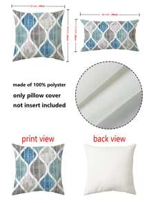 1pc Geometric Print Cushion Cover Without Filler - Multicolor - View 3