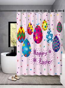 Easter Egg Print Shower Curtain - Multicolor - View 1