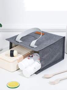 BRIVILAS 1pc Portable Lunch Bag - Grey - View 1
