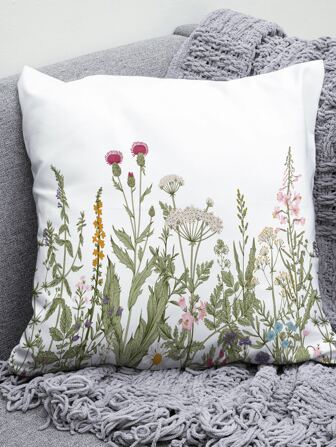 1入組手繪花卉數位印花枕套