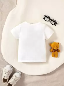 Đứa bé trai In biểu thức Áo thun - trắng - Xem 2