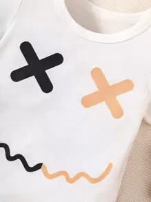 Đứa bé trai In biểu thức Áo thun - trắng - Xem 3