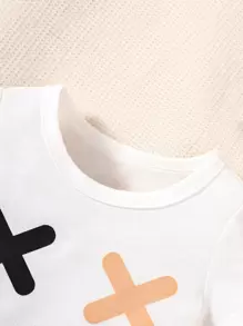 Đứa bé trai In biểu thức Áo thun - trắng - Xem 5