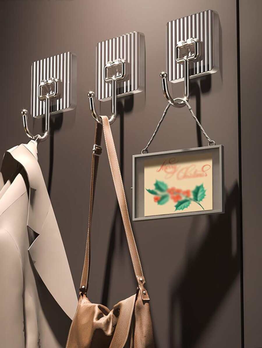 QYeah 1pc Clear Wall Hook - Silver - View 1