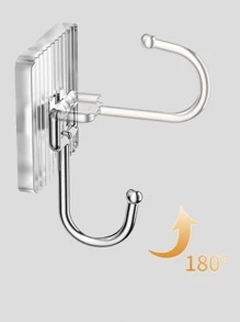 QYeah 1pc Clear Wall Hook - Silver - View 4