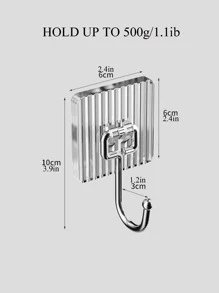 QYeah 1pc Clear Wall Hook - Silver - View 5