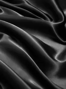 1pc Satin Solid Color Pillowcase, Soft Pillow Cover With Envelope Closure For Bedroom, Bedding Supplies - Black - View 5