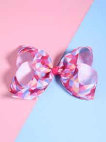 Toddler Girls Geometric Pattern Bow Decor Hair Clip - Multicolor - View 1
