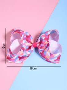 Toddler Girls Geometric Pattern Bow Decor Hair Clip - Multicolor - View 5