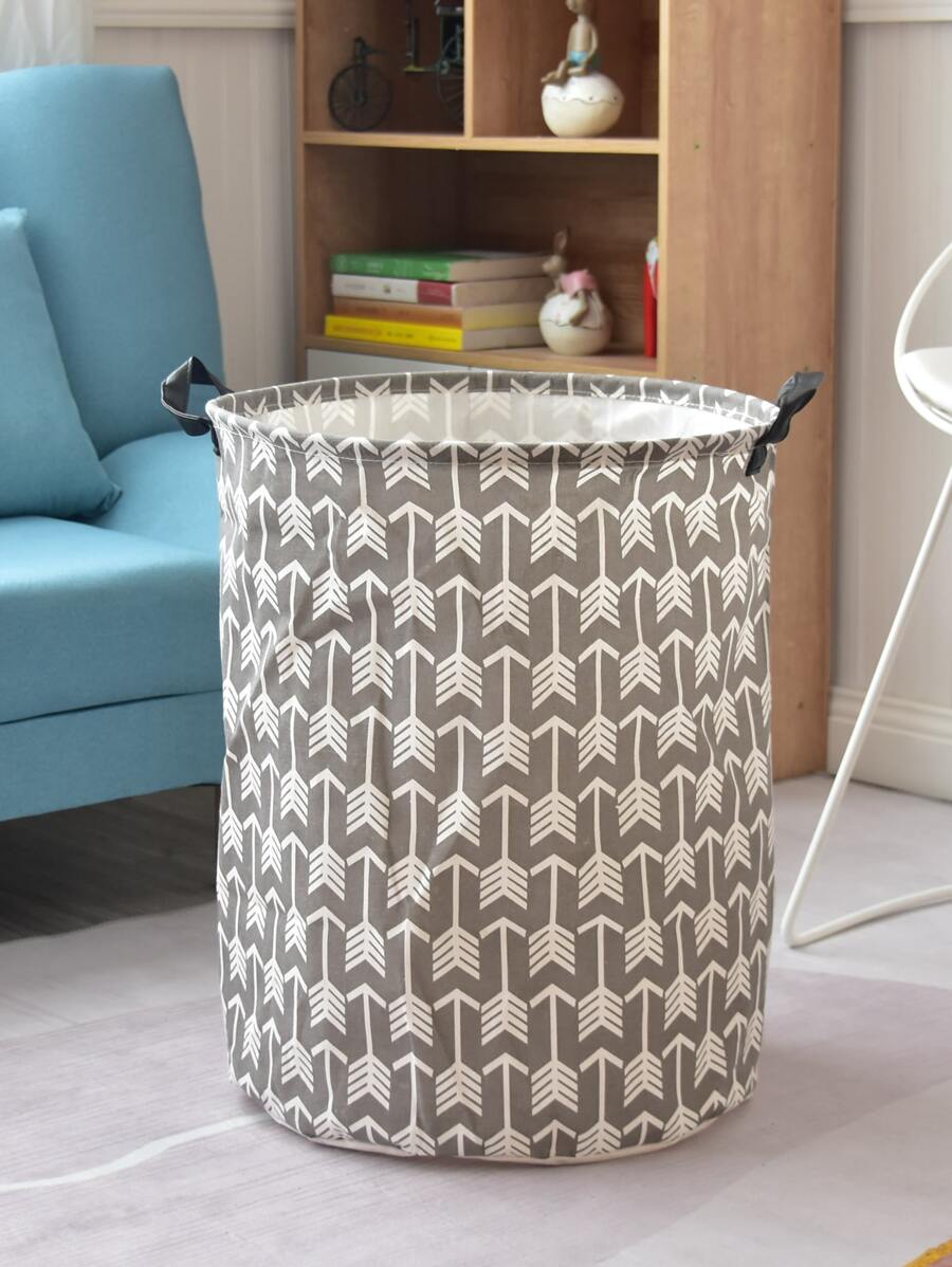 1pc Geometric Print Foldable Laundry Hamper - Multicolor - View 1