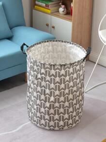 1pc Geometric Print Foldable Laundry Hamper - Multicolor - View 2