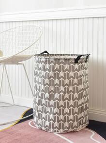 1pc Geometric Print Foldable Laundry Hamper - Multicolor - View 3