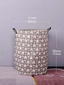 1pc Geometric Print Foldable Laundry Hamper - Multicolor - View 4