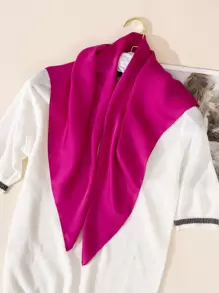 1pc Stylish Classic Soft Minimalist Solid Bandana Fashion Head Scarf Bandana,Hair Band,Head Band Ideal For Dressing Up Your Look - Hot Pink - View 2