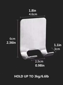 1pc Wall Mounted Stainless Steel Shaver Holder - Silver - View 1