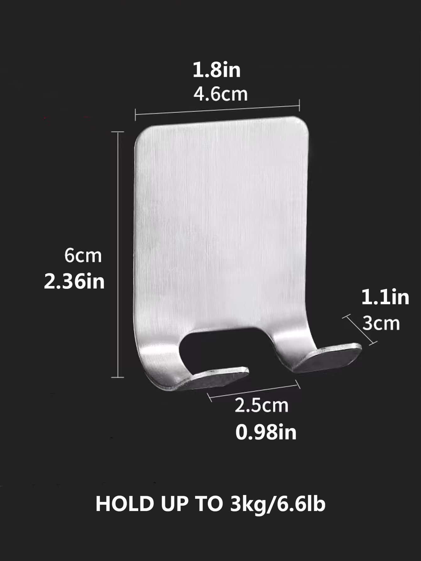 1pc Wall Mounted Stainless Steel Shaver Holder - Silver - View 1