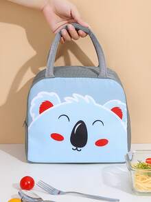 1pc Cartoon Graphic Lunch Bag - Dark Grey - View 1