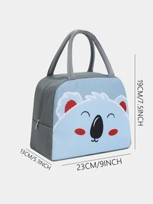 1pc Cartoon Graphic Lunch Bag - Dark Grey - View 2