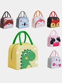 1 pieza Bolsa térmica con estampado de conejo de dibujos animados - Gris - Ver 3