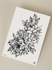 1sheet Floral Pattern Tattoo Sticker